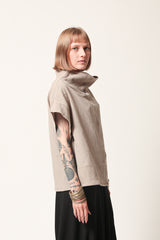 Oversize Beige Cotton Top