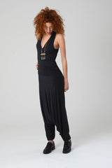 Boho Jumpsuit, Grey Jumpsuit, Harem Jumpsuit, Tribal Jumpsuit, Burning Man Clothing, Dance Jumpsuit, Women's Harem Pants, Boho Chic Jumpsuit
