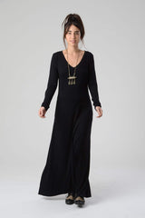 Black Maxi Dress with Pockets, Loose Tribal Festival Dress, Women's Long sleeve Dress, Long Maxi Dress, Spring Fashion Dress, Summer Dress