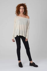 Wide Neck Shirt, Cream Top, Womens Top, Women's Clothing, Boho Top, Long Sleeve Tunic, Fall Tops, Christmas Gifts for Women, Urban Clothing