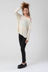 Wide Neck Shirt, Cream Top, Womens Top, Women's Clothing, Boho Top, Long Sleeve Tunic, Fall Tops, Christmas Gifts for Women, Urban Clothing