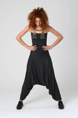 Grey Jumpsuit, Strapless Jumpsuit, Women's Harem Jumpsuit,  Burning Man Clothing, Women's Clothing, Boho Chic Jumpsuit, Grey Harem Pants