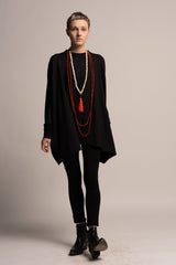 Black Tunic Dress, Oversize Black Top, Asymetrical Top, Loose black dress top, Long Sleeve Extravagant draped Tunic, Maternity Top