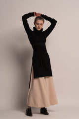 Black Tunic Top, Black Turtle Neck Tunic, Urban Clothing, Women's long tunic top, Loose Black Top, Long Sleeve Tunic, Long Tops For Women