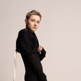 Black Urban Top, Black tops, Urban Clothing, Women's Hoodie  top, Loose Black Shirt, Long Sleeve Top, Tops For Women, Hoodie top, Black Tops
