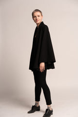 Black Cape Jacket, Evening A-Line Jacket, Kimono Elegant Jacket, Flared Wide Sleeves, Japanese Women&#39;s Black Evening Cardigan, Cover Up