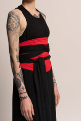 Red Obi belt, Grey women's belt, High waist belt,  Bohemian sash, Extra long Wide belt, Women's Belt, Wrap Belt, Waist Tie Belt, Wide belt