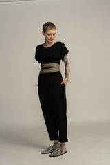 Black Jumpsuit with pockets, Harem Jumpsuit, Boho Jumpsuit, Summer Jumpsuit, Long romper, Drop Crotch Jumpsuit, Women's Jumpsuit