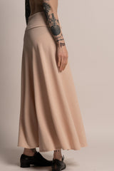 Women Wide Leg Cream Pants, Flared Skirt Pants, Bohemian Palazzo Pants, Fall Fashion