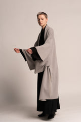 Unisex Haori Jacket, Japanese Kimono jacket for women, Gray Urban Clothing, Grey Haori Jacket, Women's Bohemian Haori, Oversized Coat