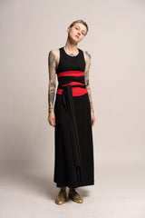 Black Tank Maxi Dress, Sleeveless High Neck Loose Dress, Sexy Open Back A Line Dress, Summer Casual Evening Maxi Dress, Urban Boho Dress