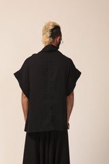 Men's Black Cotton Top, Urban Style Shirts, Casual Summer Tops, Loose Fit Top, Modern Clothing, Oversized Tops