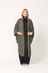 Long Green Haori Kimono Jacket for Women