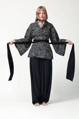 Black and Beige Obi Belt
