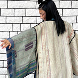Haori Coat, Blue Haori Jacket, Oversized Kimono, Beige Unisex Winter Haori Kimono Jacket, Long Kimono, Reversible Haori Kimono, Burning Man