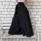 Flare Black Hakama style Pants, Skirt pants, Boho flare Pants, Wide leg pants, Women's Black Flare Trousers, Black wide leg pants