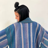 Haori Coat, Blue Haori Jacket, Oversized Kimono, Beige Unisex Winter Haori Kimono Jacket, Long Kimono, Reversible Haori Kimono, Burning Man