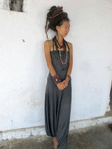Grey Jumpsuit, Strapless Jumpsuit, Women's Harem Jumpsuit,  Burning Man Clothing, Women's Clothing, Boho Chic Jumpsuit, Grey Harem Pants