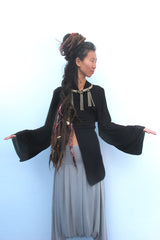 Black Kimono Top, Woman's Kimono Cardigan, Wrap Tunic Top, Long Bell Sleeves Top, Japanese Kimono, Boho Kimono, Urbanic Bohemian Woman's Top