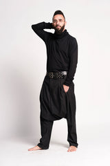 Black Turtle Neck Tunic top for Men