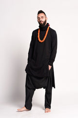 Black Turtle Neck Tunic top for Men