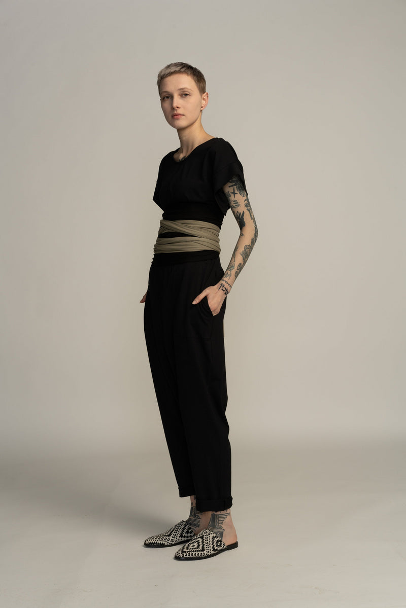 Short Sleeve Black Harem Jumpsuit – Urbanic Tribe by Charu