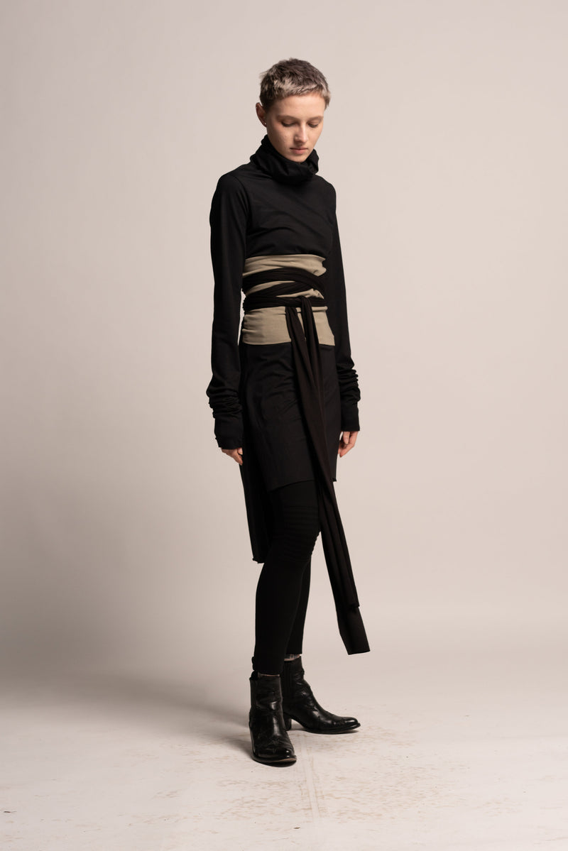 Almond Green and Black Wrap Obi Belt – Urbanic Tribe by Charu