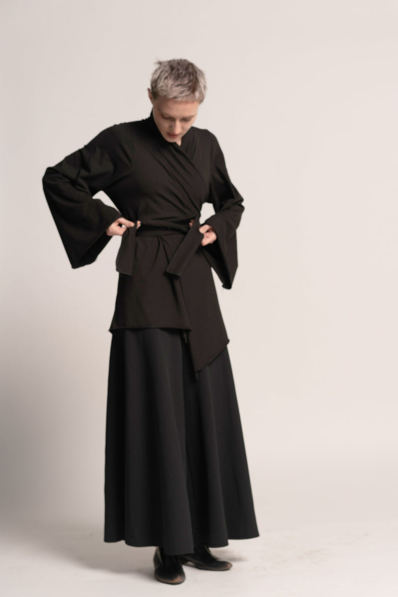 Japanese Kimono, Boho Kimono, Black Kimono Cardigan, Woman&#39;s Kimono Top, Wrap Top, Black Urban Clothing, Long Sleeve Lycra kimono