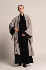Unisex Haori Jacket, Japanese Kimono jacket for women, Gray Urban Clothing, Grey Haori Jacket, Women&#39;s Bohemian Haori, Oversized Coat