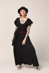 Black Maxi Dress, Summer Maxi Dress, Loose Fit Dress, Modern Everyday Dress, V Neck Dress, Plus Size Dress, Steampunk Dress, Oversize Dress
