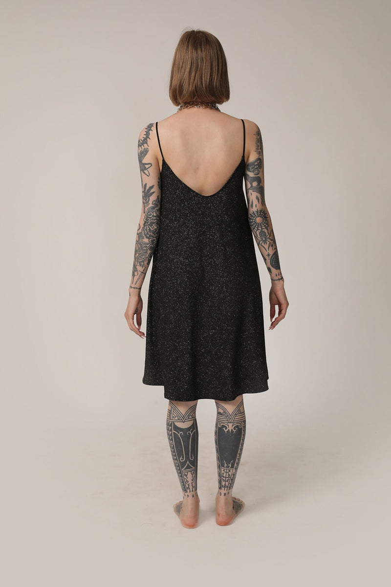Sparkly Black Tank Maxi Dress