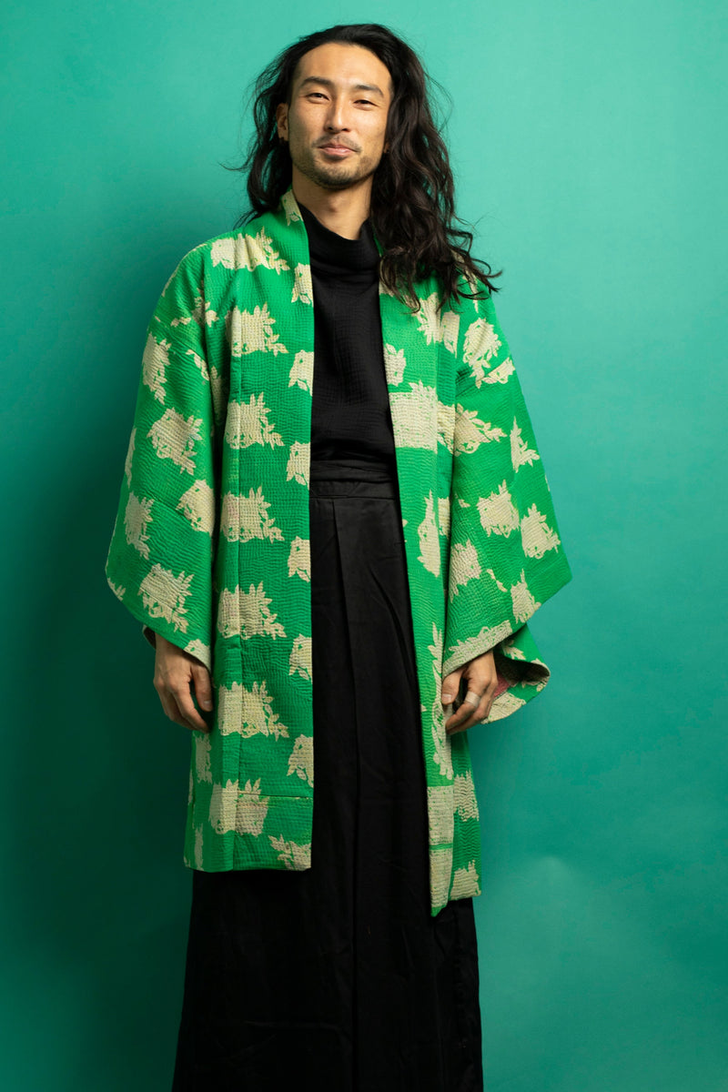 Colorful Upcycled Quilt Haori Coat