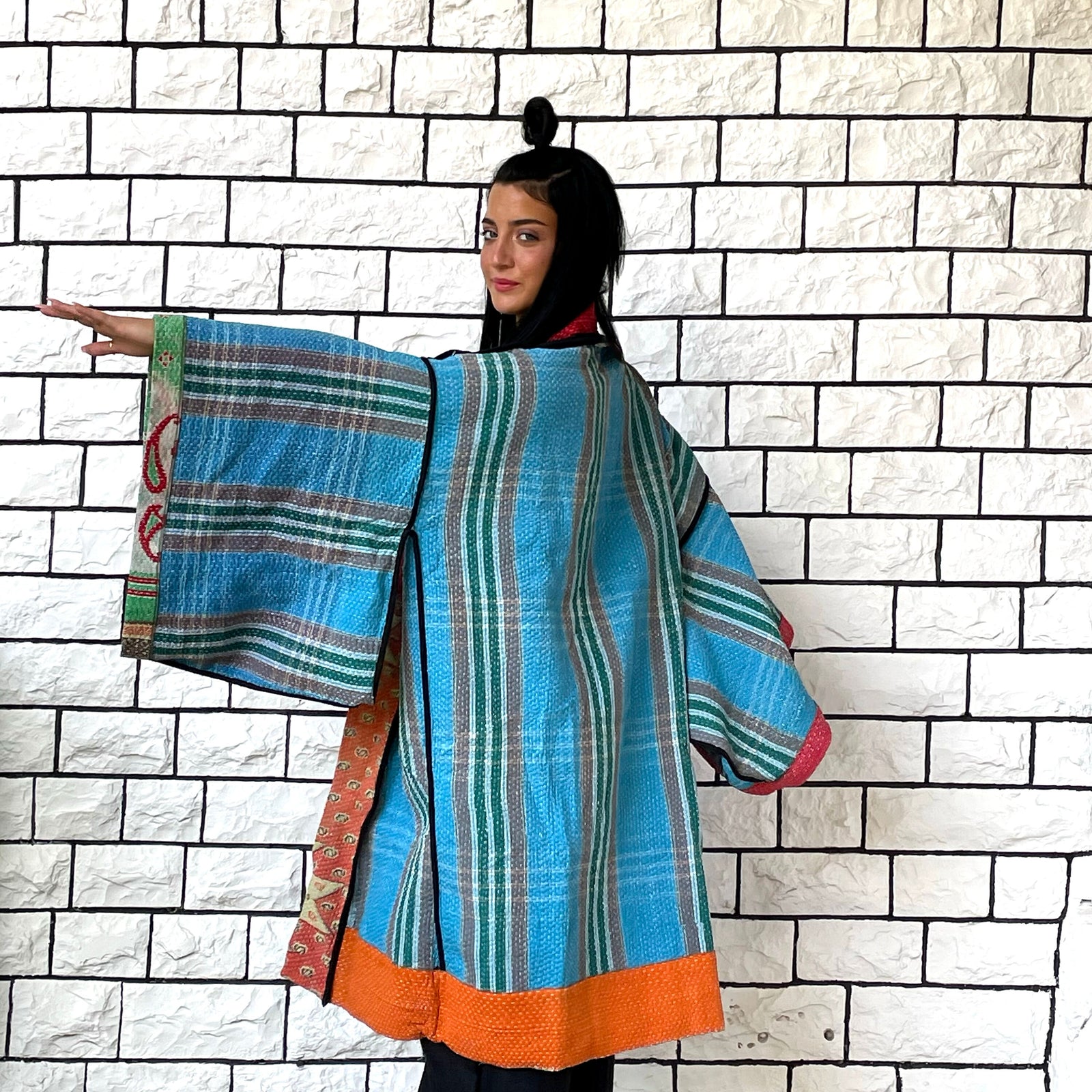【特別セール品】 – Coat Haori Green Urbanic Charu by Tribe Clothing