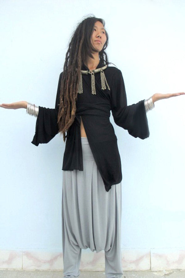 Black Kimono Top, Woman&#39;s Kimono Cardigan, Wrap Tunic Top, Long Bell Sleeves Top, Japanese Kimono, Boho Kimono, Urbanic Bohemian Woman&#39;s Top